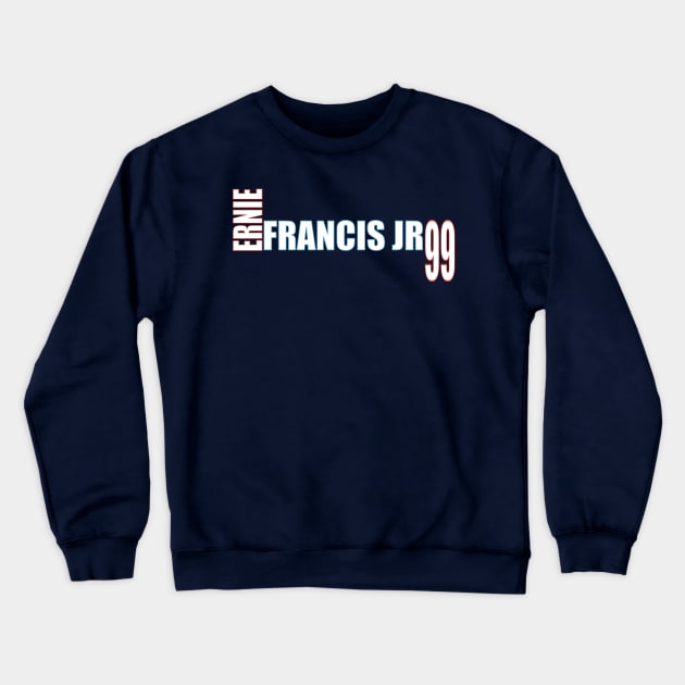 Ernie Francis Jr '23 white text Crewneck Sweatshirt by SteamboatJoe